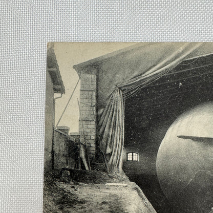Vintage Zeppelin Airship Dirigible Postcard French Le Lebaudy in Hangar 1907