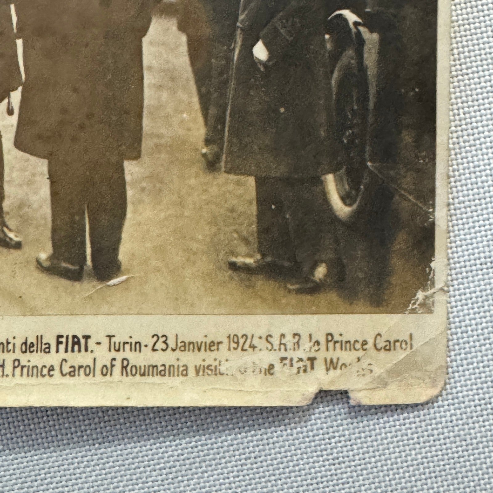 Prince Carol of Romania Visiting FIAT Factory 1924 Photo Photograph Print Italy
