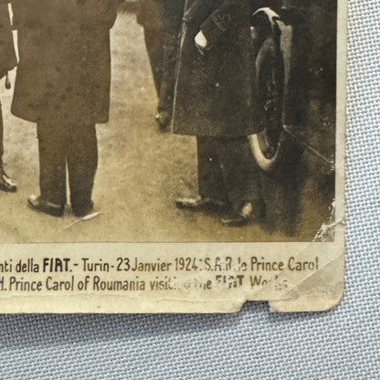 Prince Carol of Romania Visiting FIAT Factory 1924 Photo Photograph Print Italy