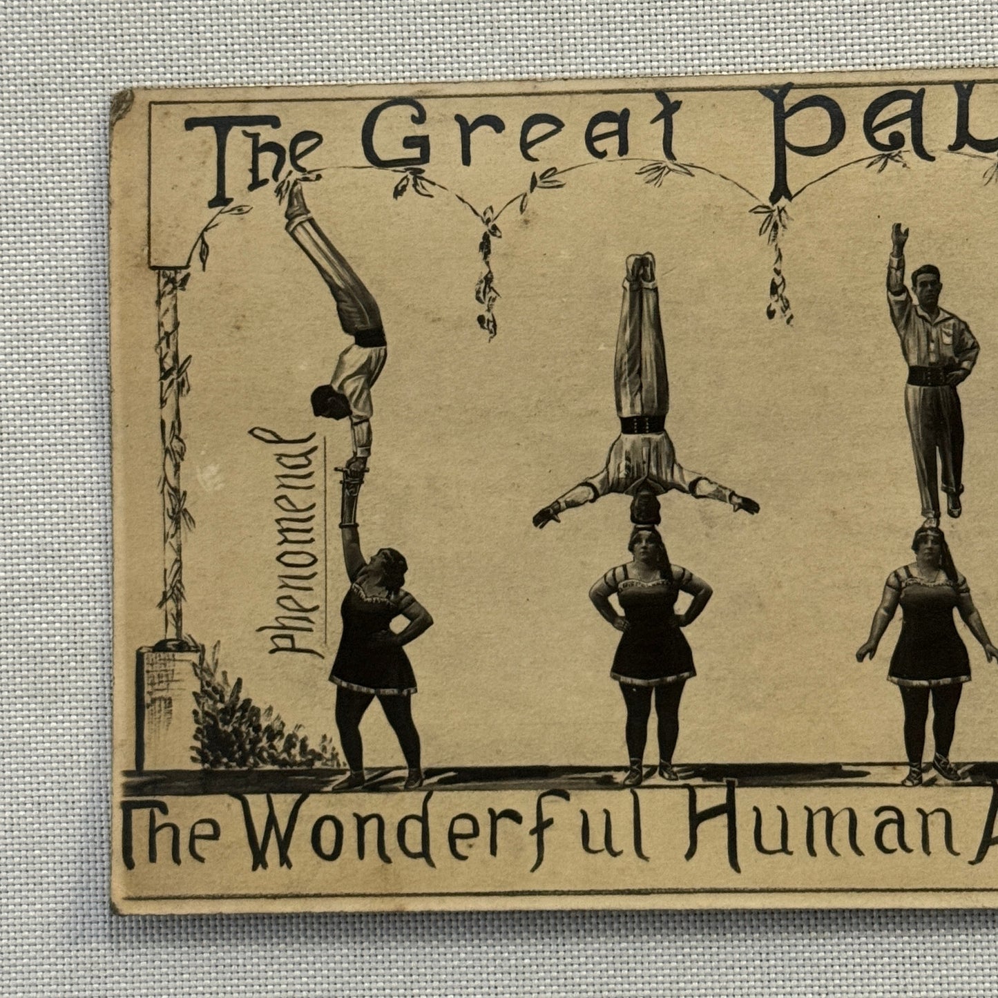 Vintage Circus Acrobat Act Postcard Post Card The Great Palmas European
