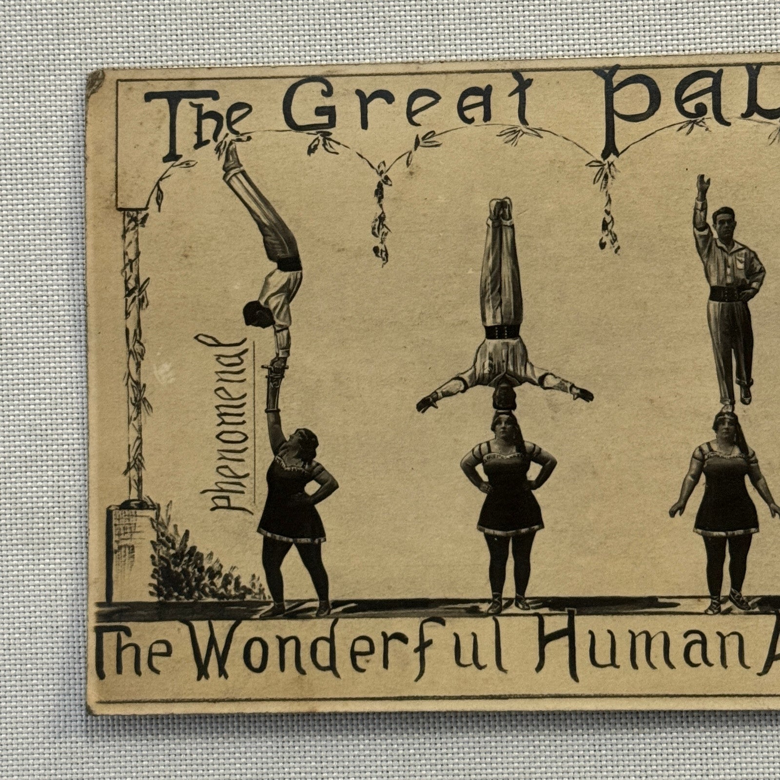 Vintage Circus Acrobat Act Postcard Post Card The Great Palmas European