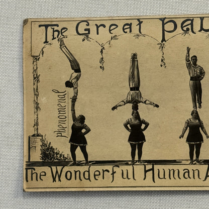 Vintage Circus Acrobat Act Postcard Post Card The Great Palmas European