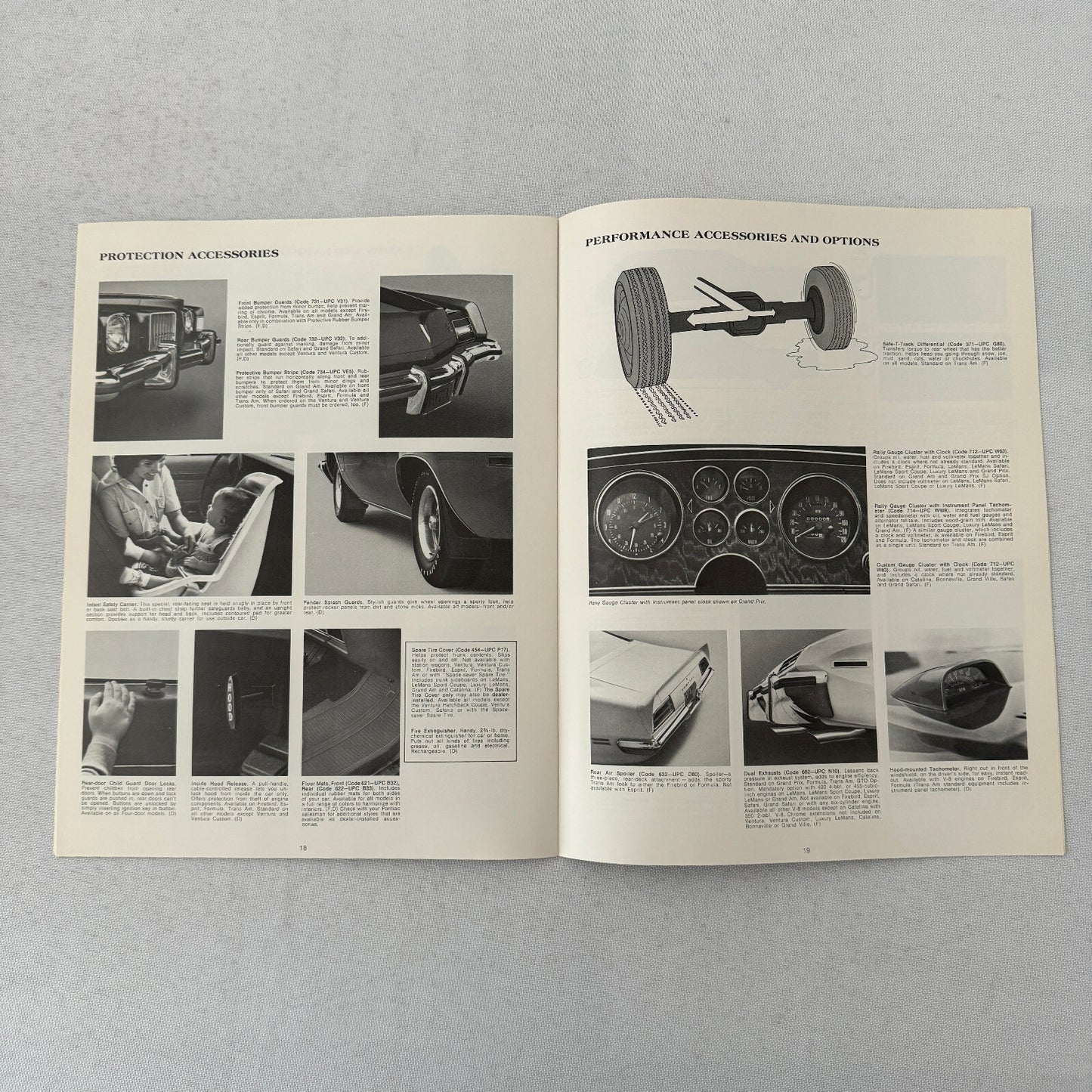1973 Pontiac ACCESSORIES Sales Brochure Catalog Firebird Ventura GTO Catalina +