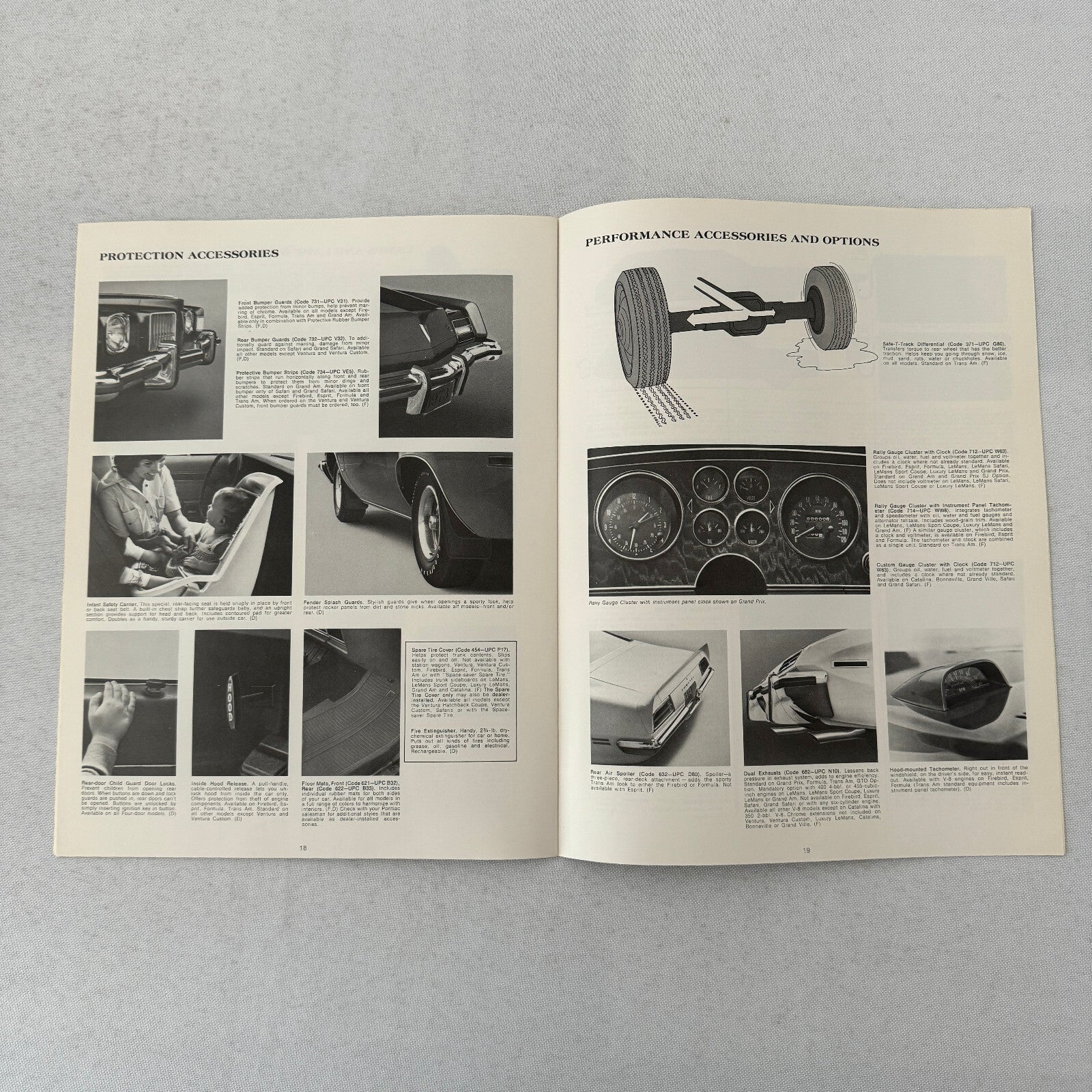 1973 Pontiac ACCESSORIES Sales Brochure Catalog Firebird Ventura GTO Catalina +
