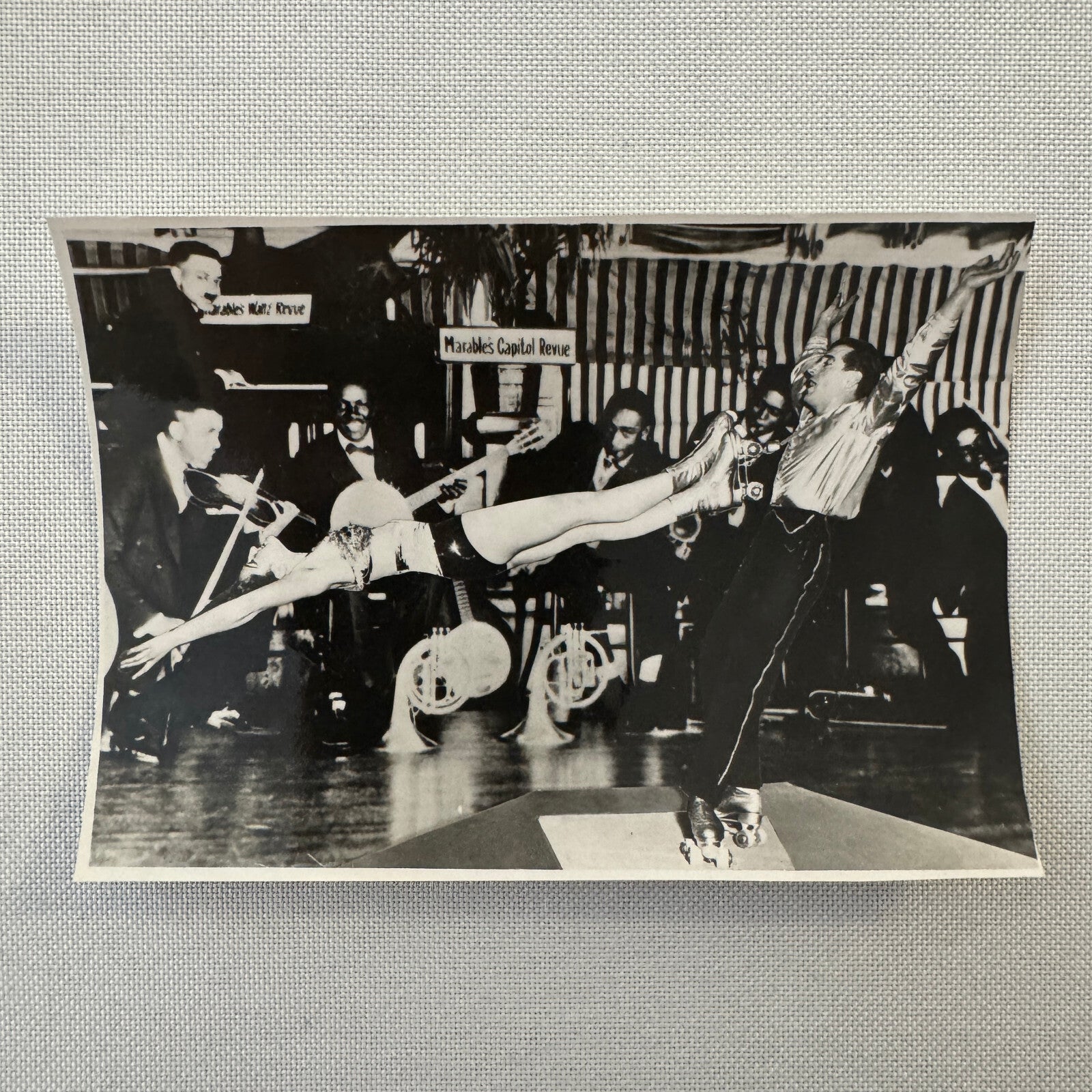 Circus Rollerskating Roller Skate Circus Act with Band Photo Photograph Vintage