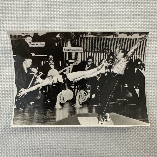 Circus Rollerskating Roller Skate Circus Act with Band Photo Photograph Vintage