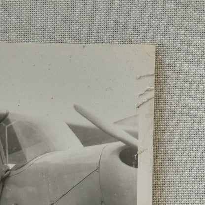 Man with Vintage Airplane Aircraft Plane Photo Photograph Snapshot