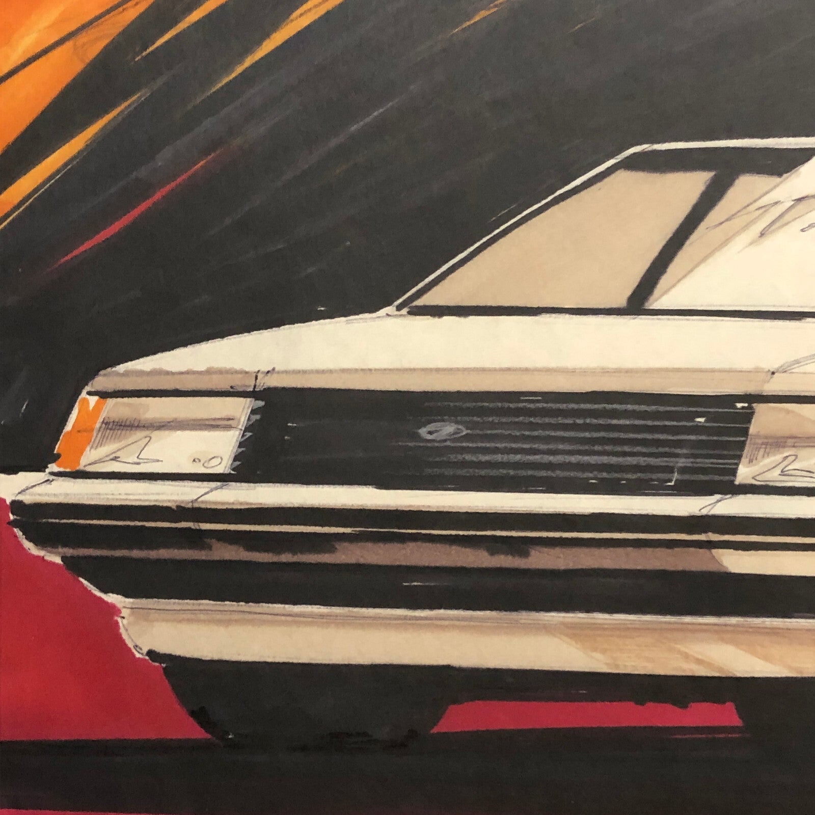 Styling Concept Automobile Illustration Art Drawing Sketch Vintage Ford Granada