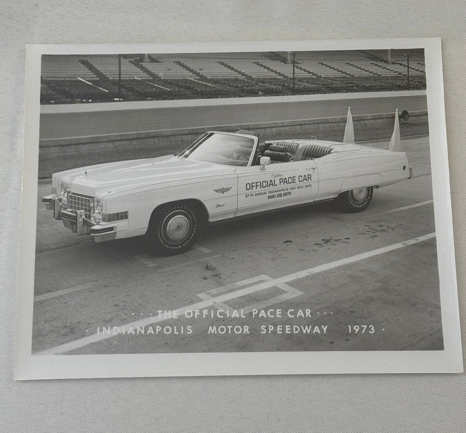Vintage Indy 500 Racing Photo 1973 Cadillac Official Pace Car Photograph