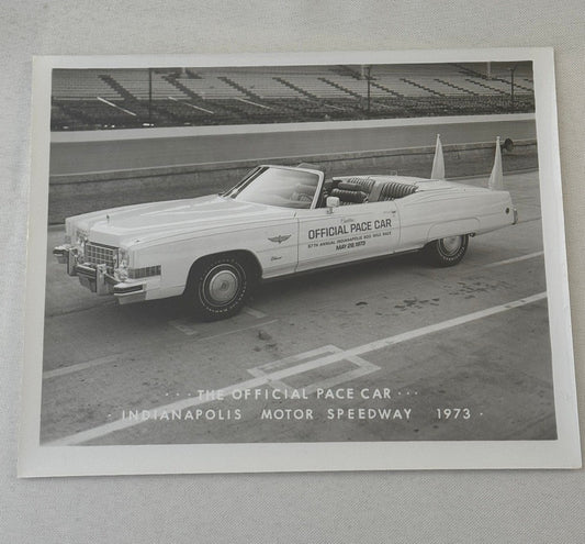 Vintage Indy 500 Racing Photo 1973 Cadillac Official Pace Car Photograph