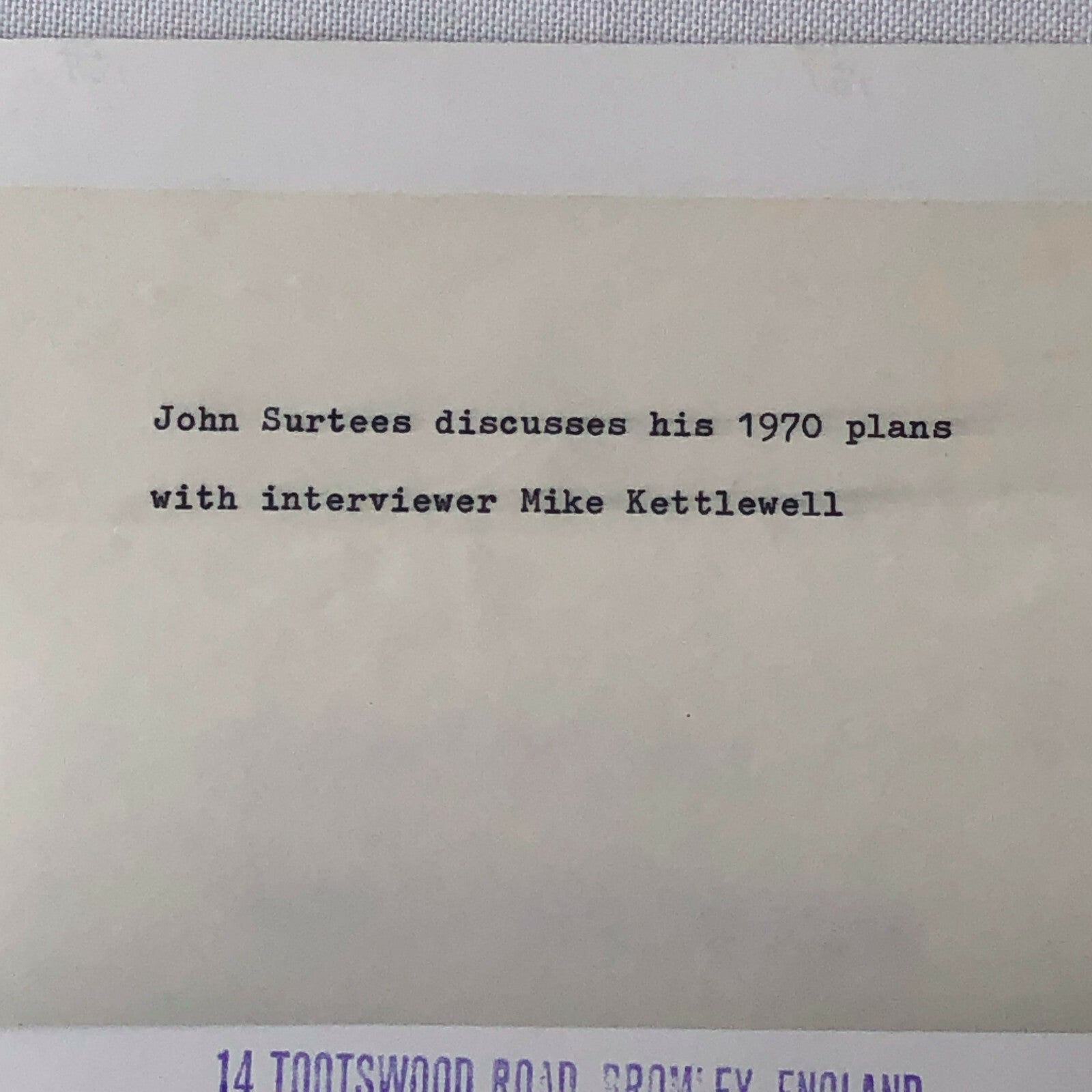 Vintage Racing Photo Photograph John Surtees Being Interviewed - Race Car 