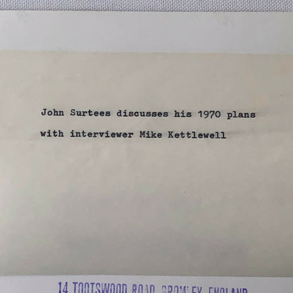 Vintage Racing Photo Photograph John Surtees Being Interviewed - Race Car 