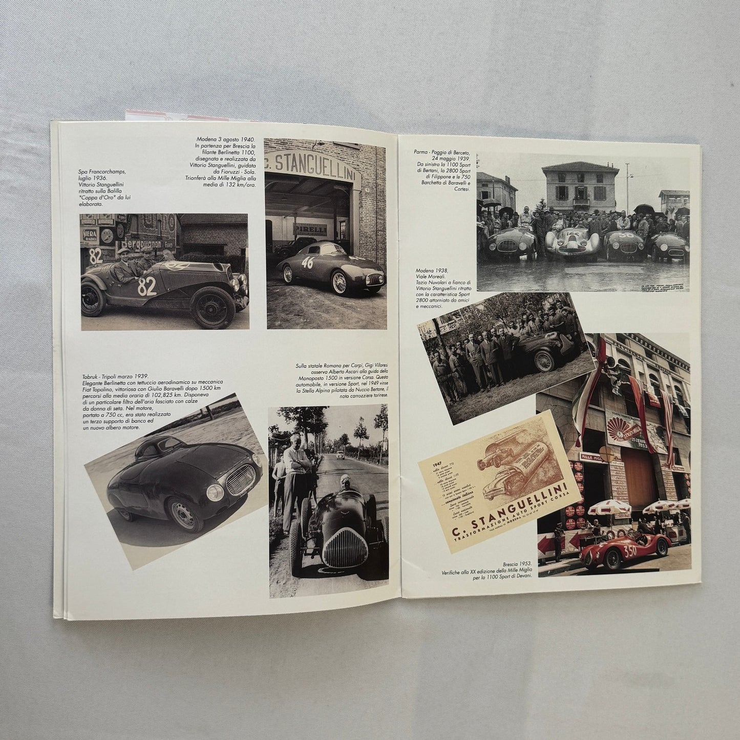 Stanguellini Racing Car Motorsport History Brochure Book 1998 Italian Text