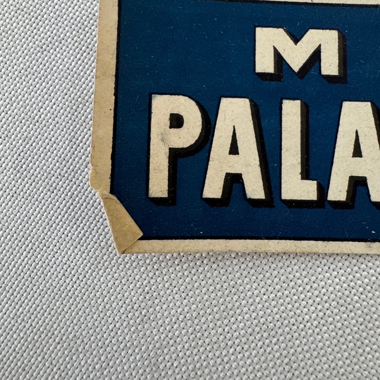 Vintage Hotel Travel Luggage Label Milan Palace Hotel
