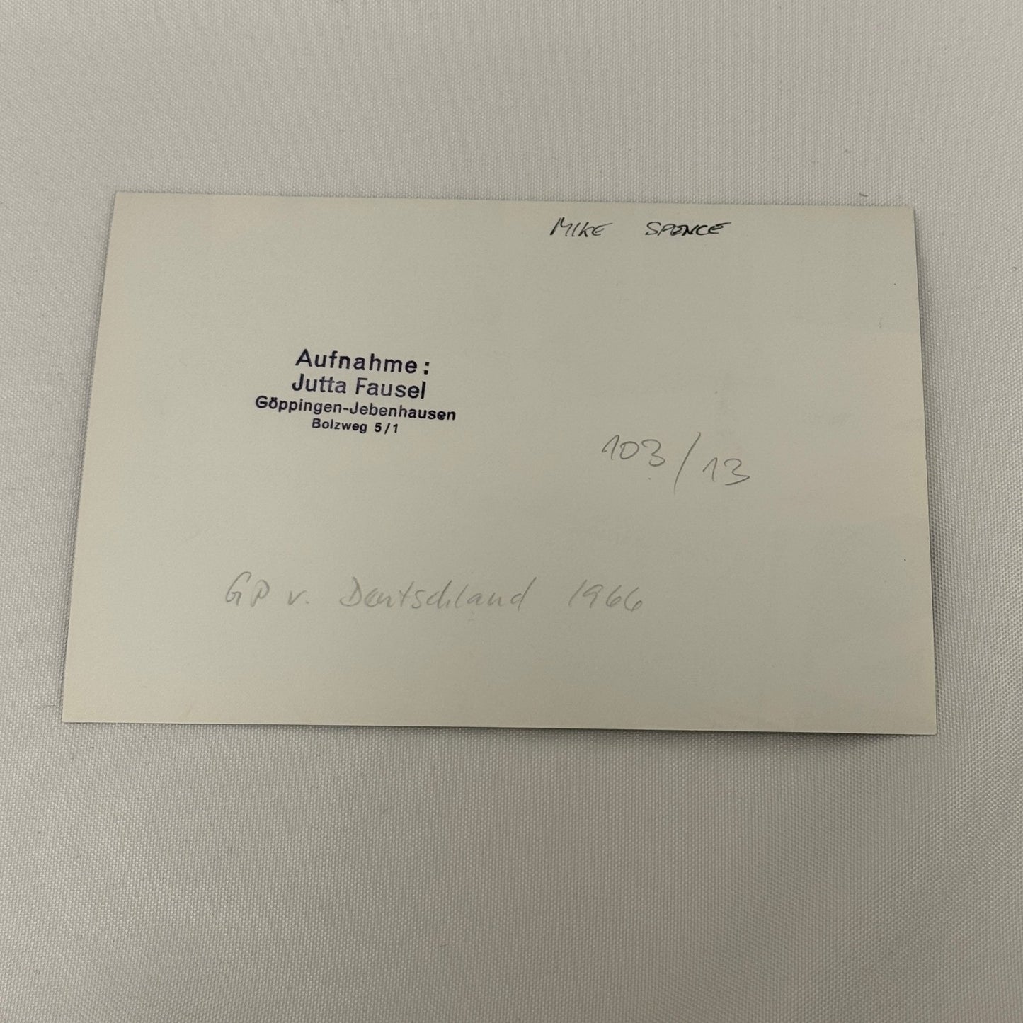 Vintage Racing Photo Mike Spence 1966 German Grand Prix Race Motorsport