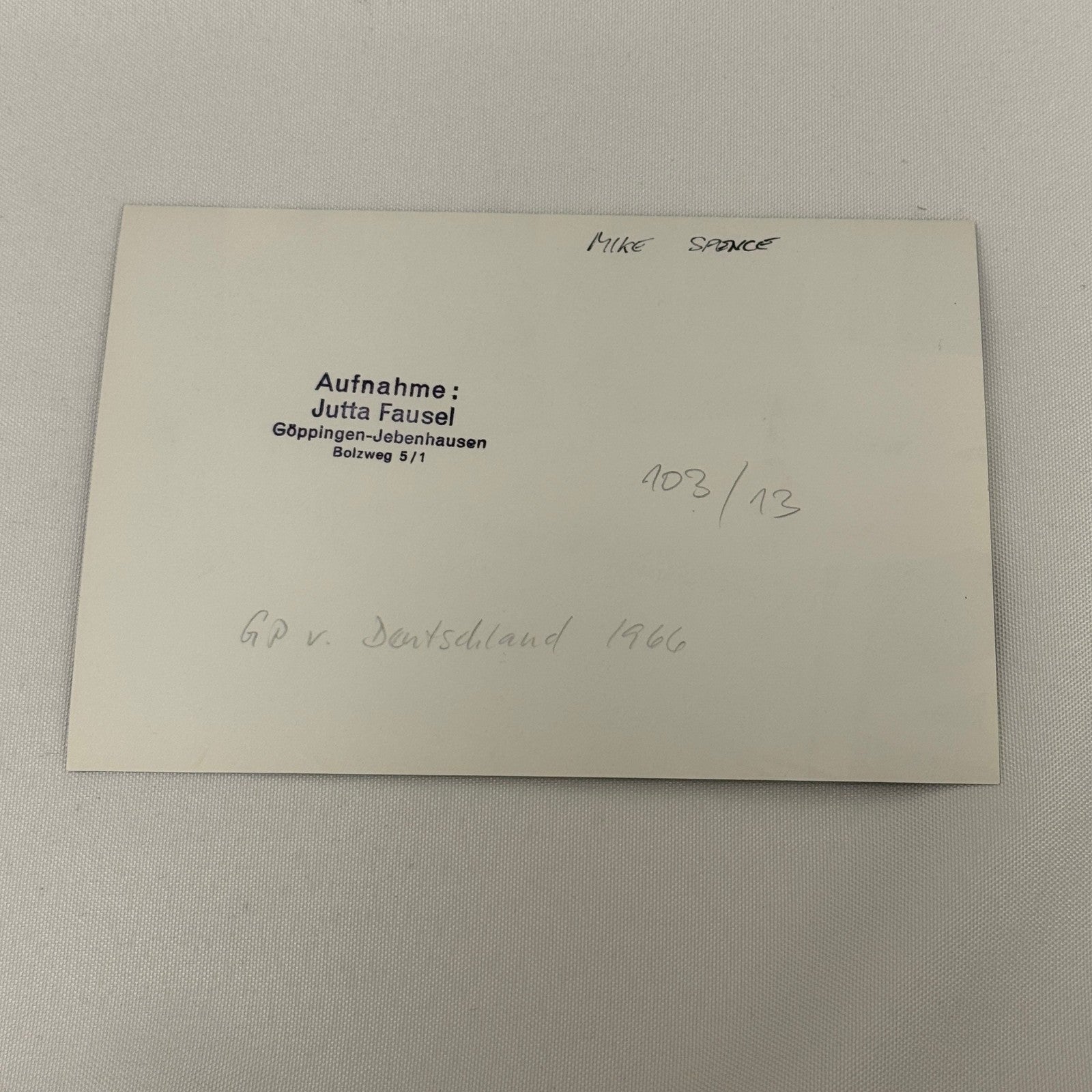 Vintage Racing Photo Mike Spence 1966 German Grand Prix Race Motorsport