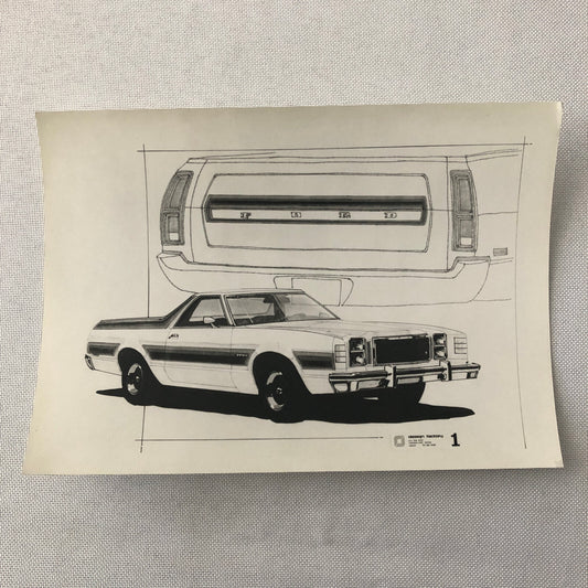 Vintage Car Design Photo Photograph Ford Ranchero Graphics Package Aftermarket