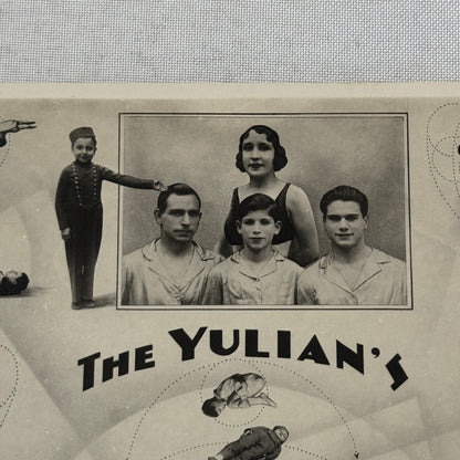 Vintage Circus Acrobat Tumbling Act Photo Photograph 1938 The Yulians