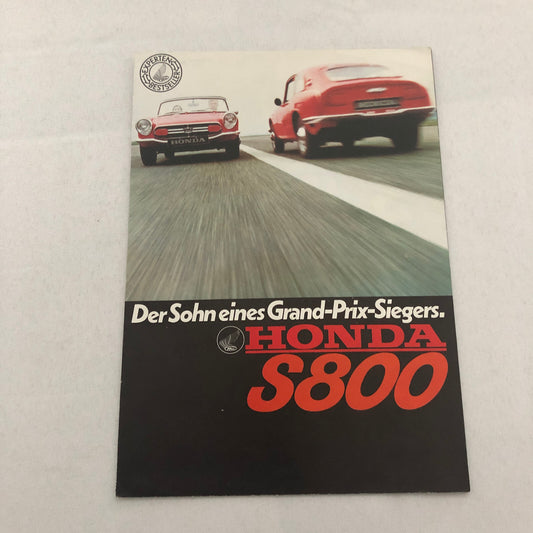 Vintage Honda S800 Car Sales Brochure Catalog GERMAN Text European Market
