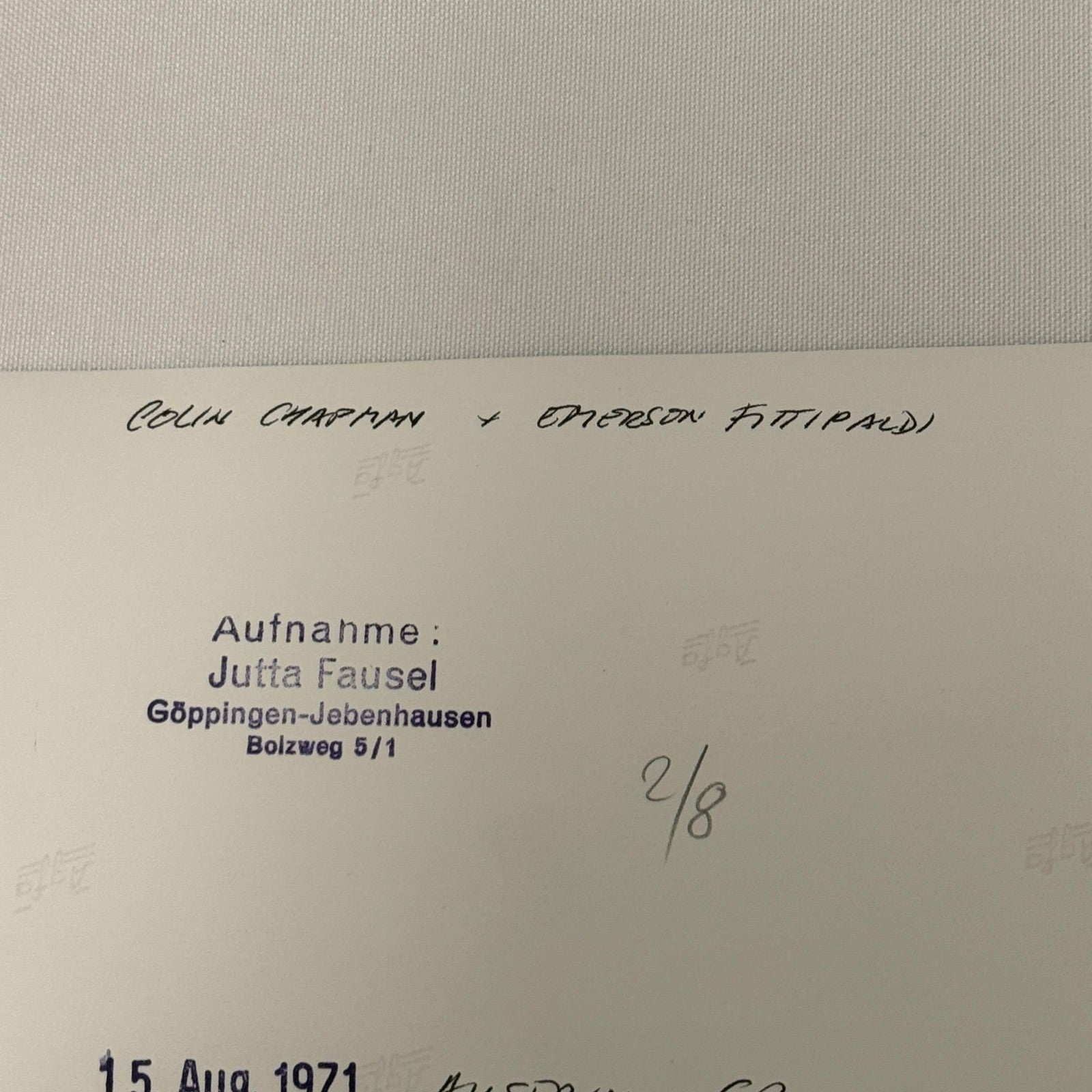 Vintage Racing Photo 1971 Austrian Grand Prix Emerson Fittipaldi Colin Chapman