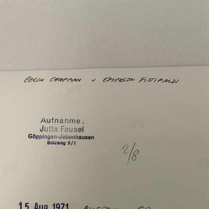 Vintage Racing Photo 1971 Austrian Grand Prix Emerson Fittipaldi Colin Chapman