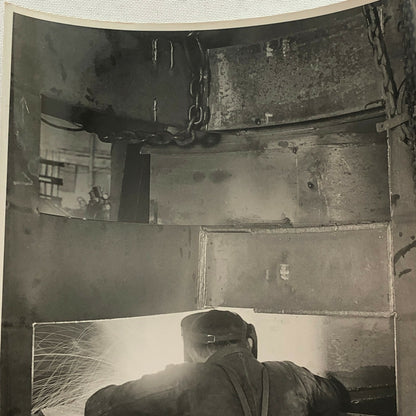 Antique Vintage Photograph of a Factory Worker - Denmark Ergo Trailer ? 