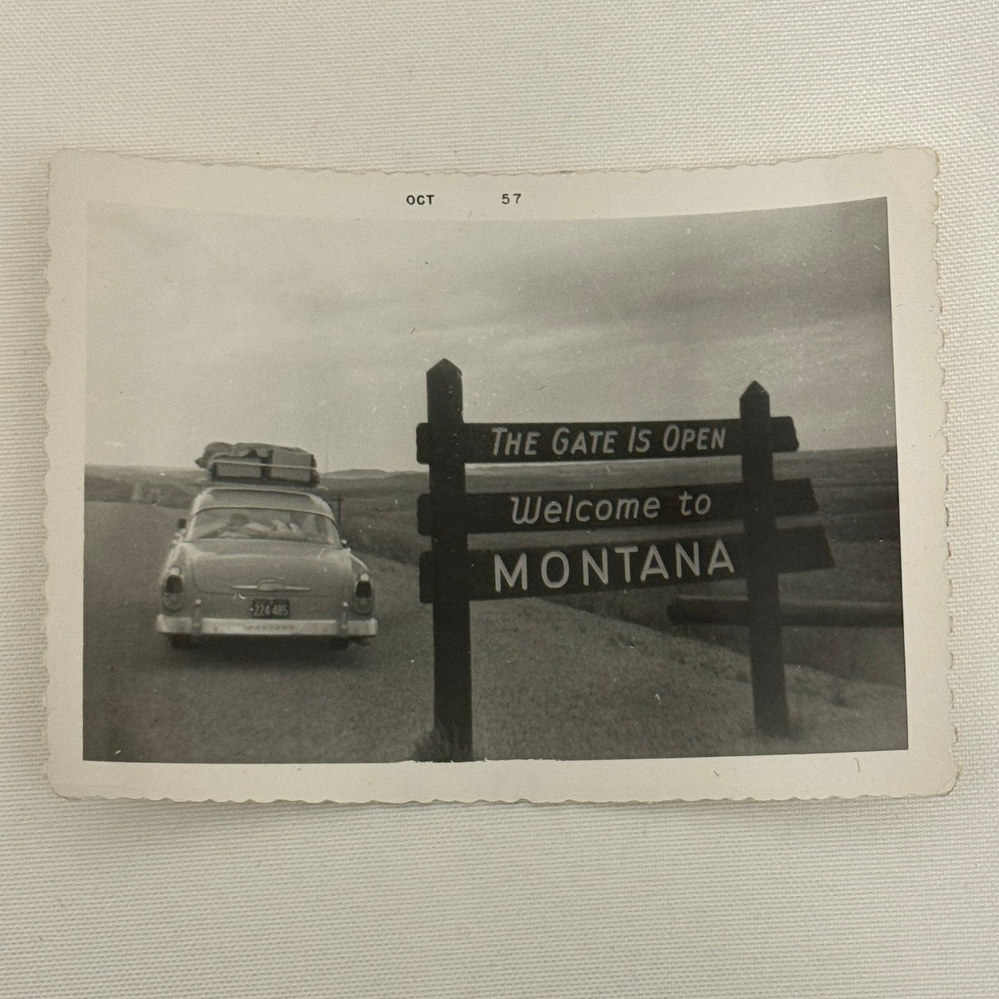 Vintage Automobile Photo Photograph Print Snapshot Car Welcome to Montana