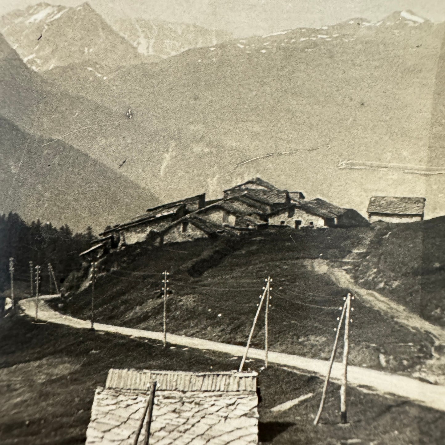 Vintage Car Automobile On Mountain Road Photo Photograph Print Italian Italy