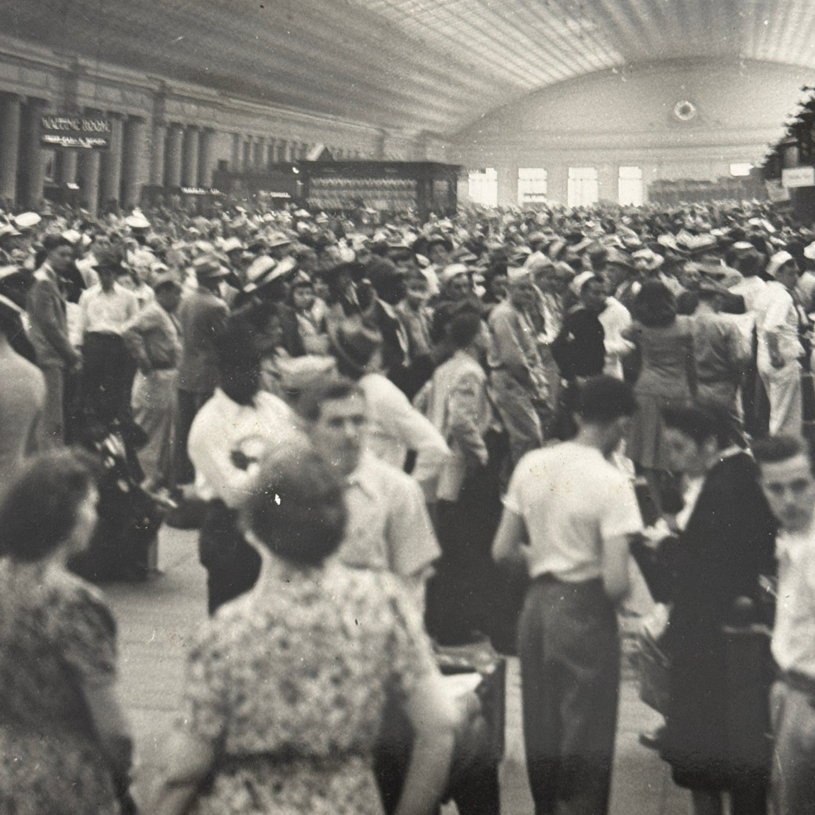 Vintage Railroad Station Photo Photograph Lot Washington DC Crowd People 5x