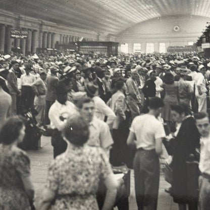 Vintage Railroad Station Photo Photograph Lot Washington DC Crowd People 5x