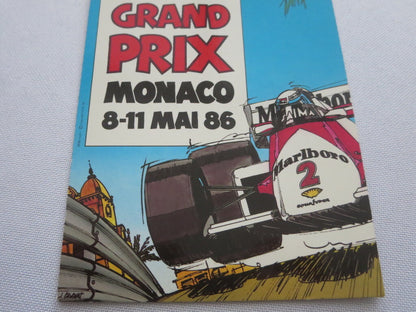 1986 Monaco Grand Prix Automobile Racing Car Postcard Post Card - Reproduction 
