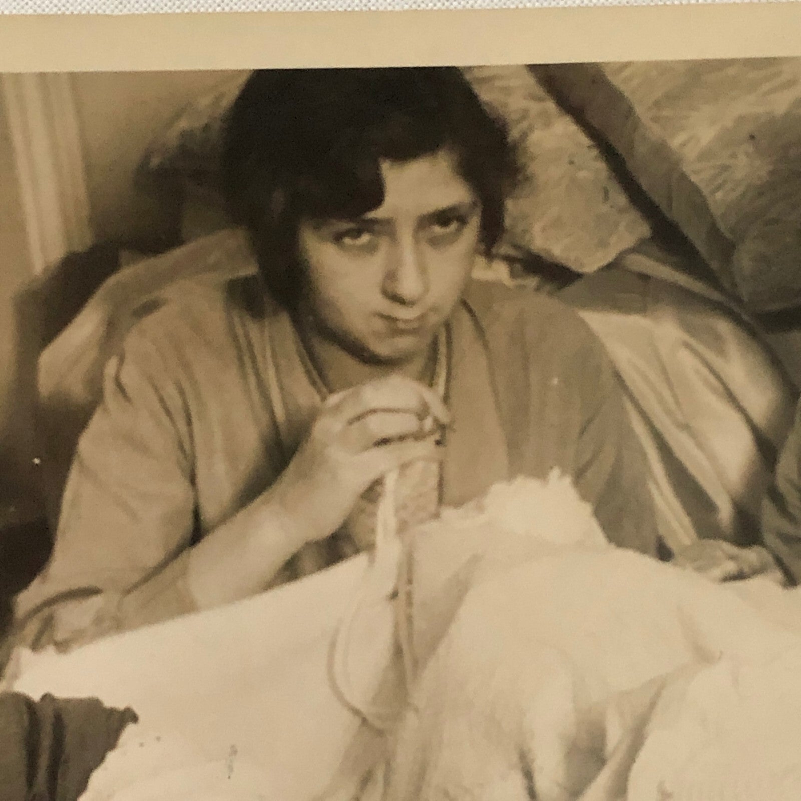 Vintage Press Photo Photograph Needlework Sewing Princess Marina Bed Spread