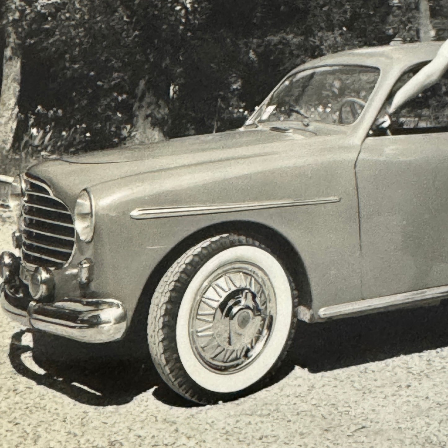 Woman with Beautiful Car Automobile Photo Photograph Italian Fiat 1100 Vignale