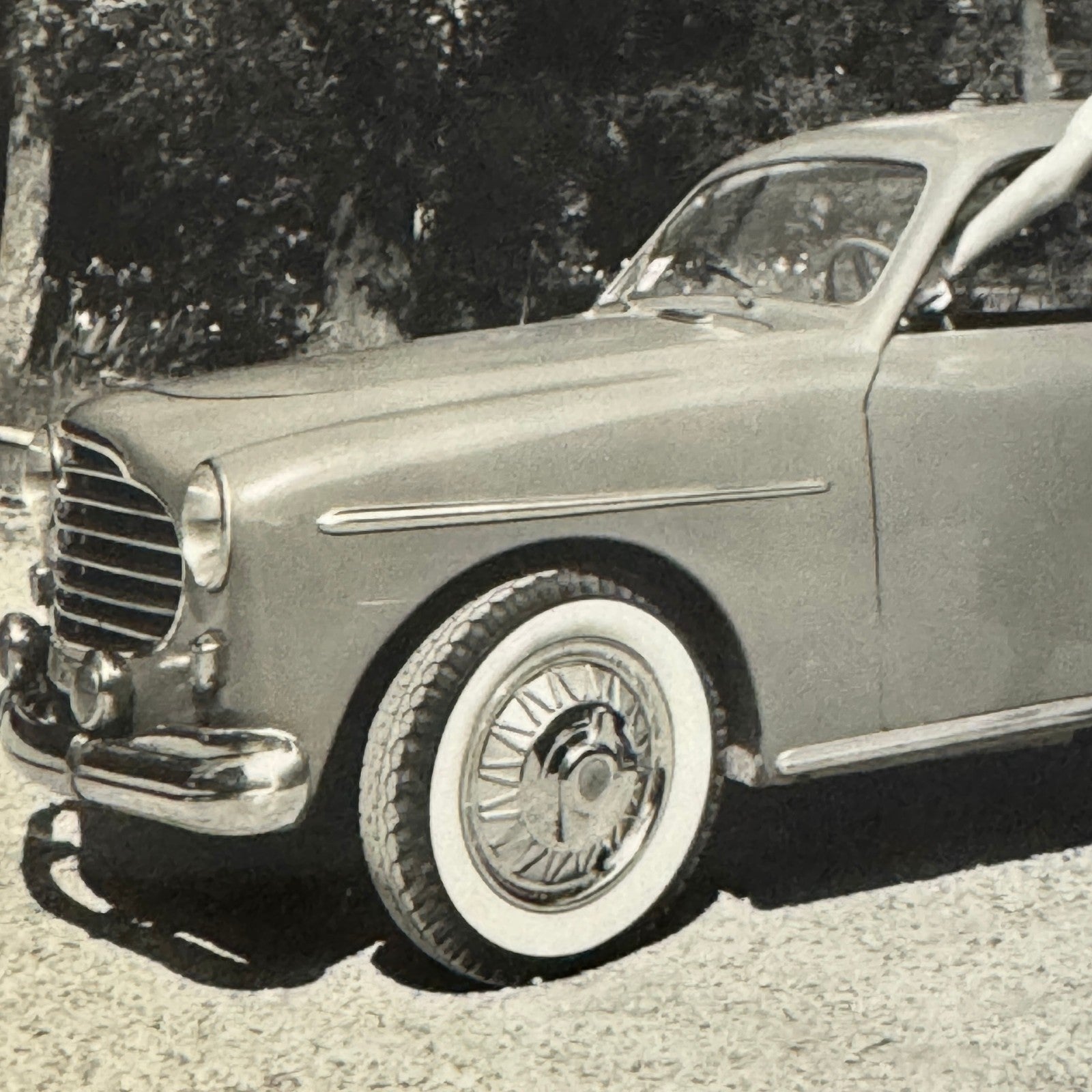 Woman with Beautiful Car Automobile Photo Photograph Italian Fiat 1100 Vignale