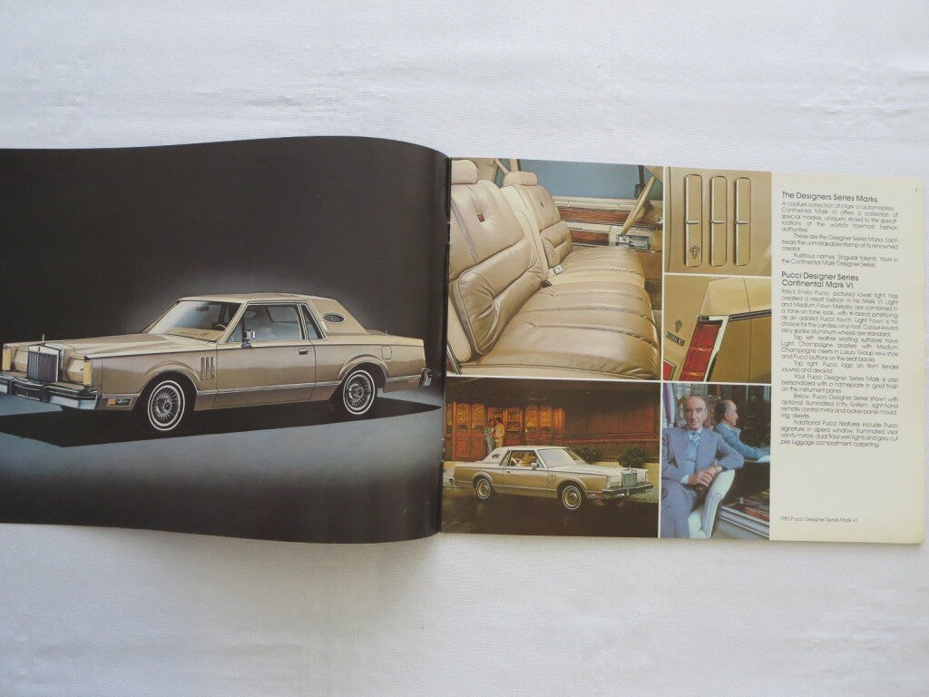 1980 Lincoln Continental & Mark VI Sales Brochure Cartier Pucci Givenchy Blass