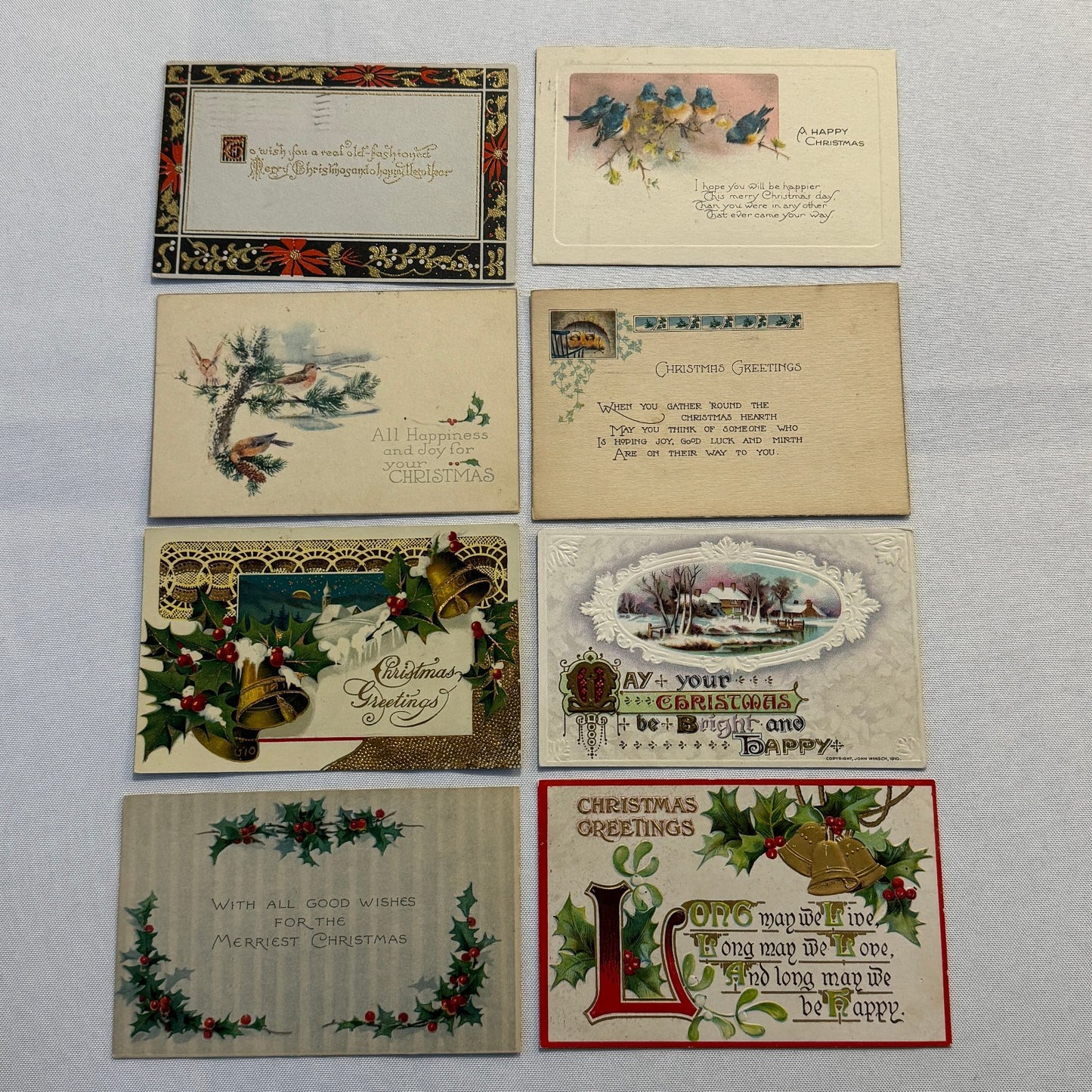 Antique Christmas & New Years Postcard Collection Lot Birds Flowers Xmas 100+