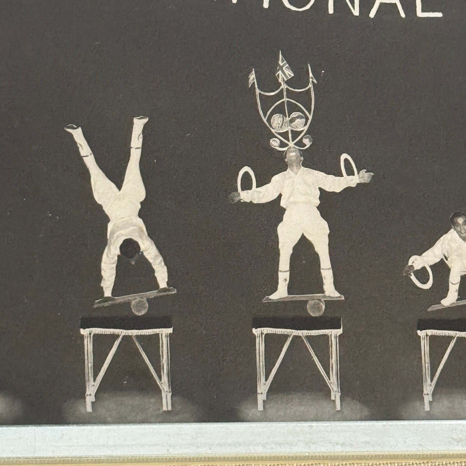 Vintage Circus Photo Acrobat Juggling Balancing Act Sensational Gunga Photograph