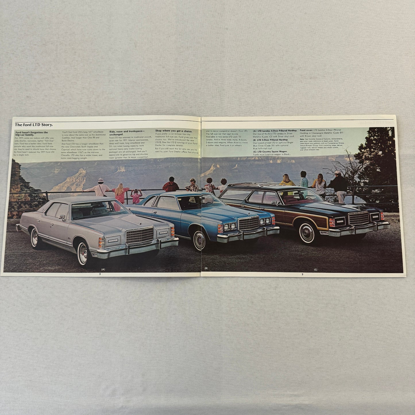 1977 Ford LTD Car Sales Brochure Catalog Advertising Country Squire Wagon +