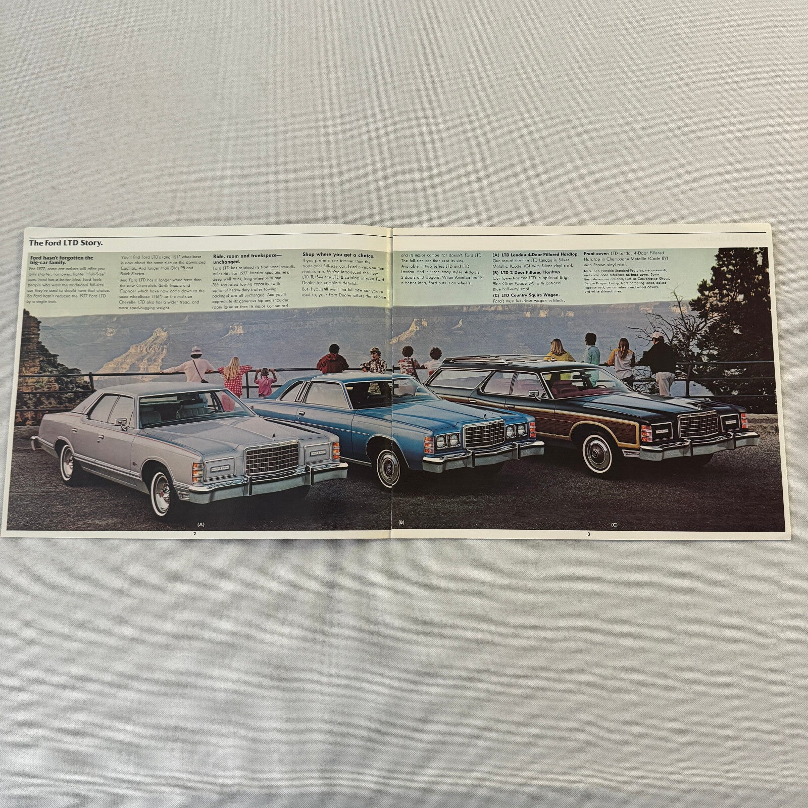 1977 Ford LTD Car Sales Brochure Catalog Advertising Country Squire Wagon +