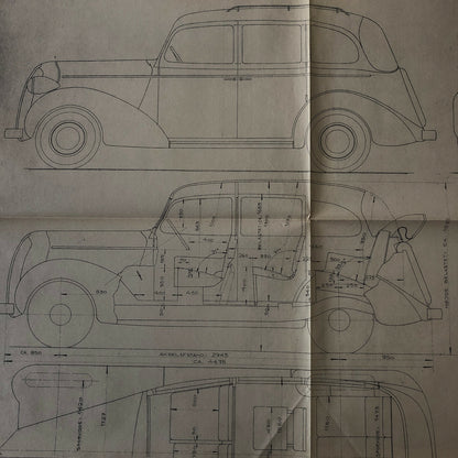 1937 Coachbuilder Car Design Blueprint Rendering Blue Print Dodge / Plymouth