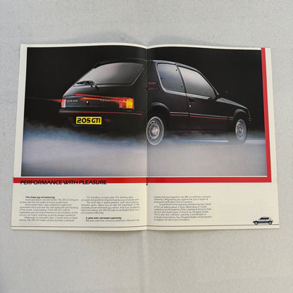 1985 Peugeot GTI Hot Hatch Car Sales Brochure Catalog European