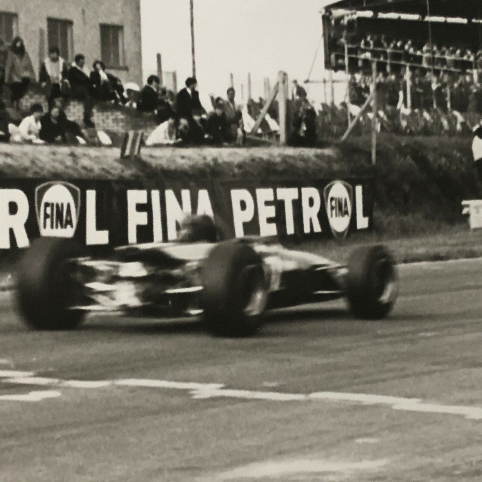 Vintage Racing Car Driver Photo Photograph Print - Car Crossing the Finish 