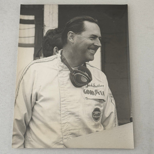 Vintage Racing Photo Photograph Jack Brabham Driver Gulf Racing Suit