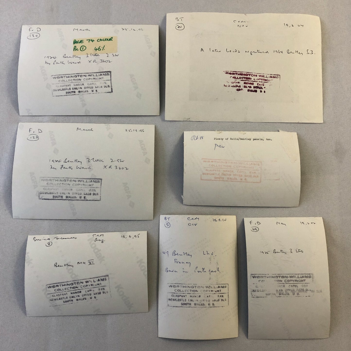 Vintage Rolls Royce Bentley Car Barn Find Junk Yard Parts Photo Print Lot of 30