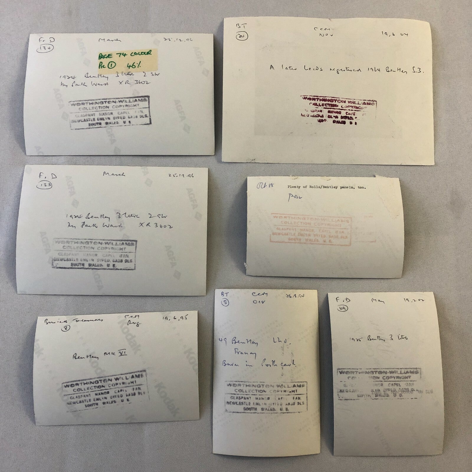 Vintage Rolls Royce Bentley Car Barn Find Junk Yard Parts Photo Print Lot of 30