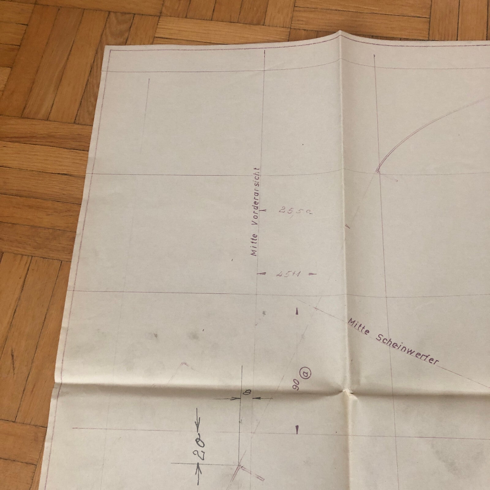 Vintage Porsche Reutter & Co Coachbuilder Factory Part Blueprint Document German