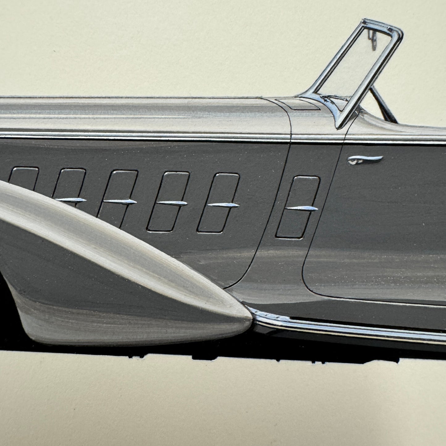 1934 Packard 12 LeBaron Sport Phaeton Car Illustration Art Drawing Hand Drawn