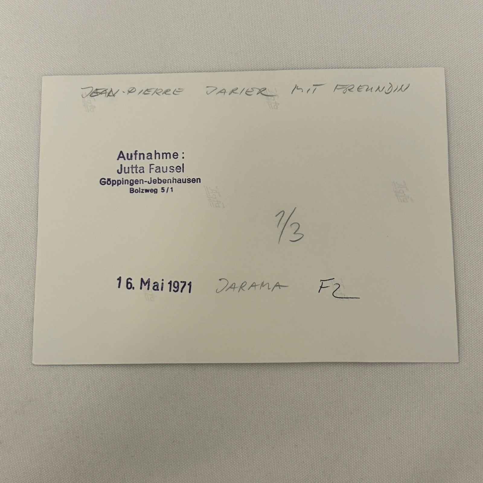 Vintage Racing Photo 1972 Jarama F2 Race JP Jarier Jean-Pierre Jarier Girlfriend