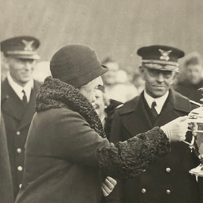Press Photo Photograph First Lady Lou Henry Hoover Coast Guard Marines Football