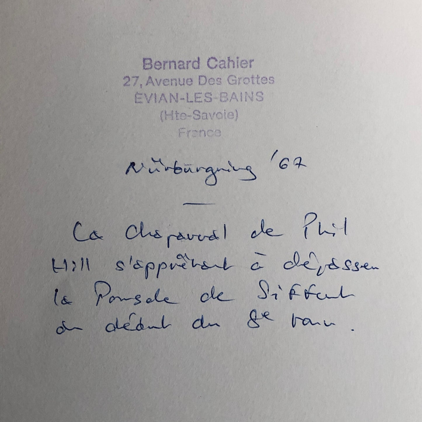 Vintage Bernard Cahier Racing Photo Nurburgring Phil Hill Chaparral Porsche 1967